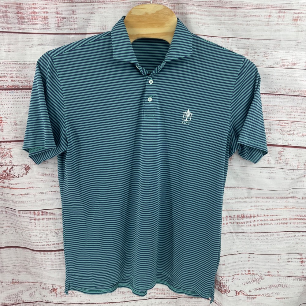 Holderness & Bourne Polo Shirt Mens XL Tailored Fit Striped Golf Performance